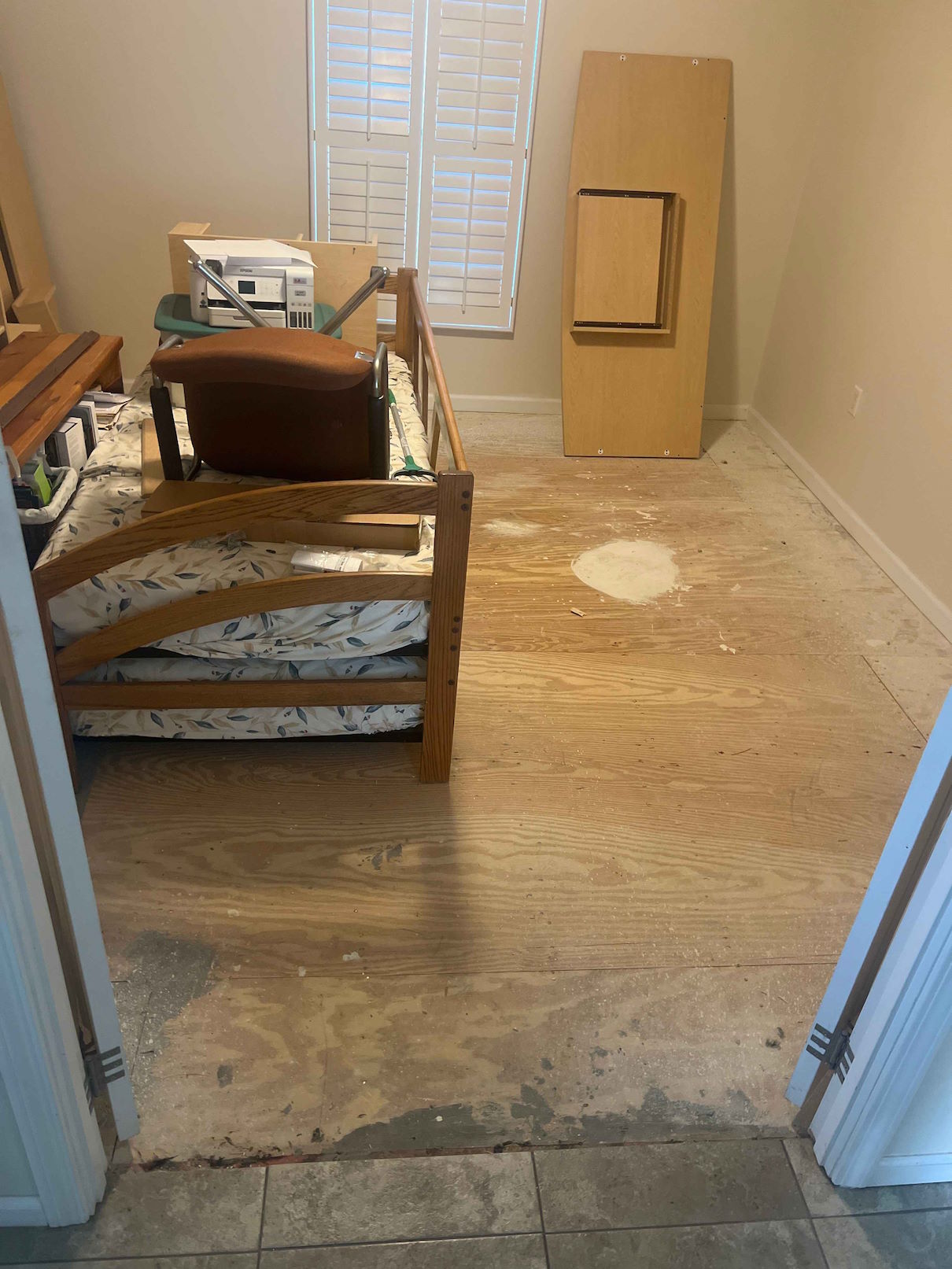 Flooring project before work